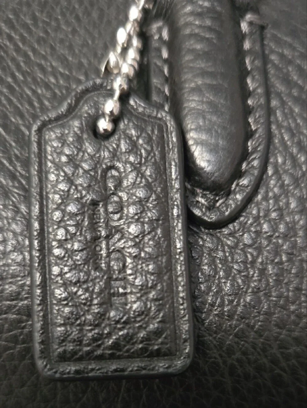 Coach Black Pebbled Leather Mini Barrel Bag with Tassel